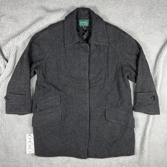 Lauren Ralph Lauren Jackets & Blazers - Vintage Lauren Ralph Lauren Wool Coat Womens 6 Grey Jacket LRL Made In USA